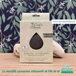 Eponge naturelle visage konjac Charbon