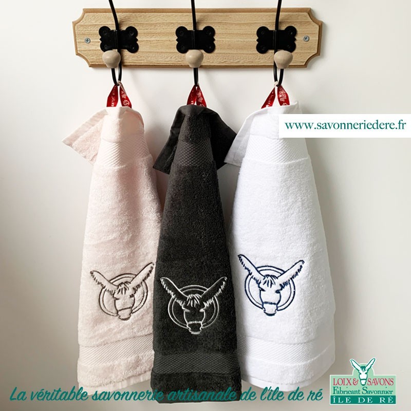 Serviette logo tete d'ane Loix et savons