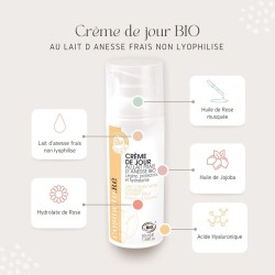 Crème visage jour et nuit, parfumée 50ml, 50% lait d'ânesse frais