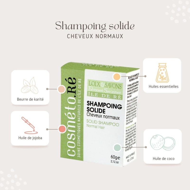 Shampoing solide cheveux normaux 60 g