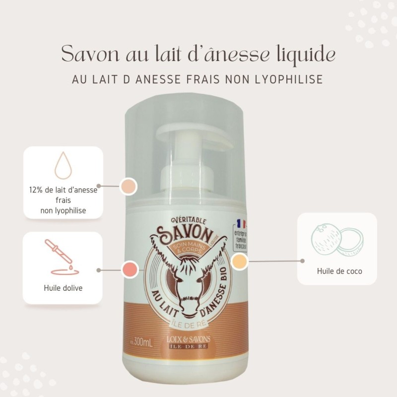 savon liquide au lait d'anesse propriete
