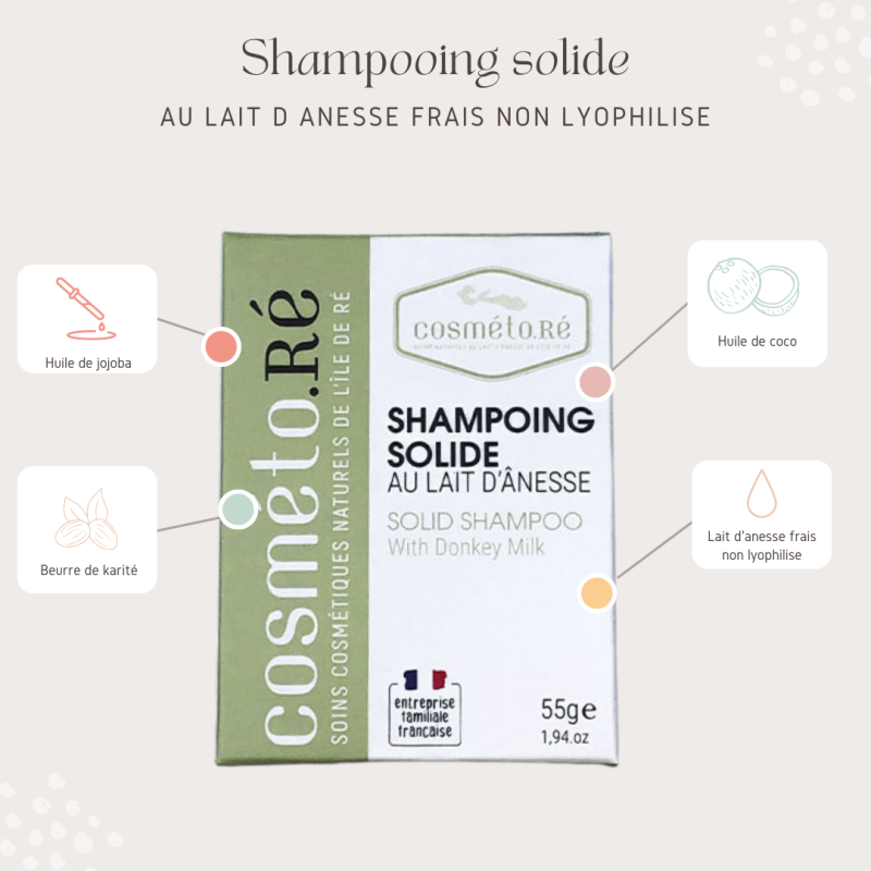 Shampoing solide lait d'anesse frais non lyophilisé