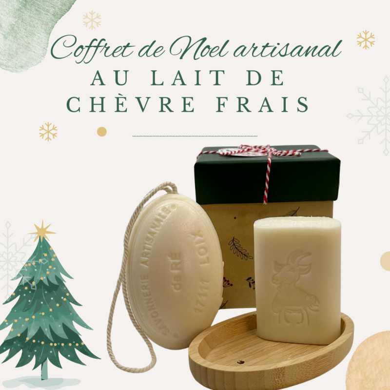 Coffret de noel savon artisanal savon lait de chèvre avec porte savon