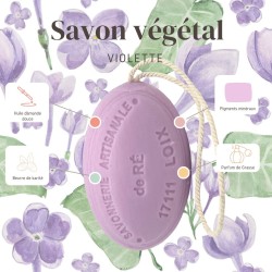 Savon ficelle parfum violette 200 g - Savonnerie de Ré de l'ile de re propriete