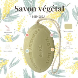 Savon ficelle parfum mimosa 200g - Savonnerie de Ré de l'ile de re propriete