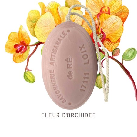 Savon parfum fleur d'orchidée cordelette