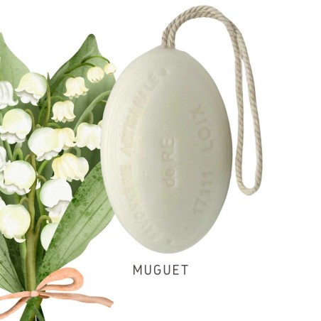 Savon parfum muguet cordelette