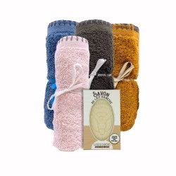 Savon lait d'ânesse + serviette invité coton