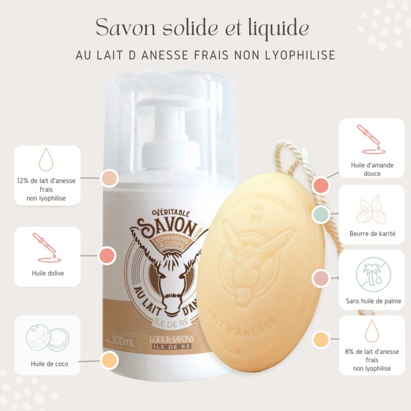 Pack au lait d'ânesse solide 100g et 200g + liquide