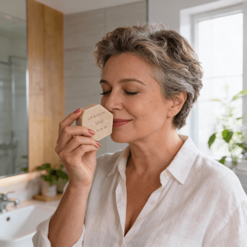 Savon au miel 10% de l'Île de Ré pour peaux mixtes | Loix & Savons