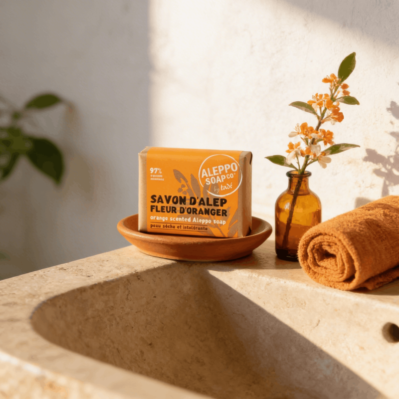 Savon d'Alep Fleur d'Oranger 100g | Peaux Sèches | Loix & Savons