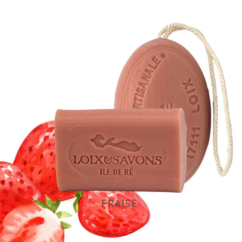 Savon artisanal surgras au parfum de fraise