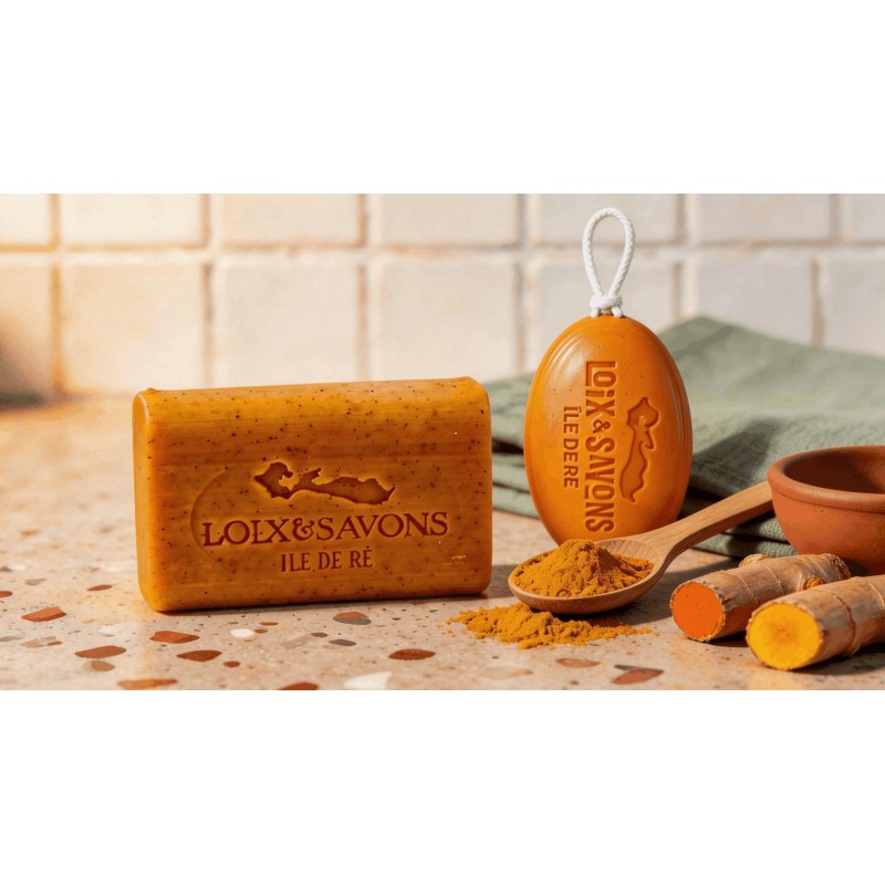 Savon au curcuma | Éclat naturel du teint | Île de Ré | Loix & Savons