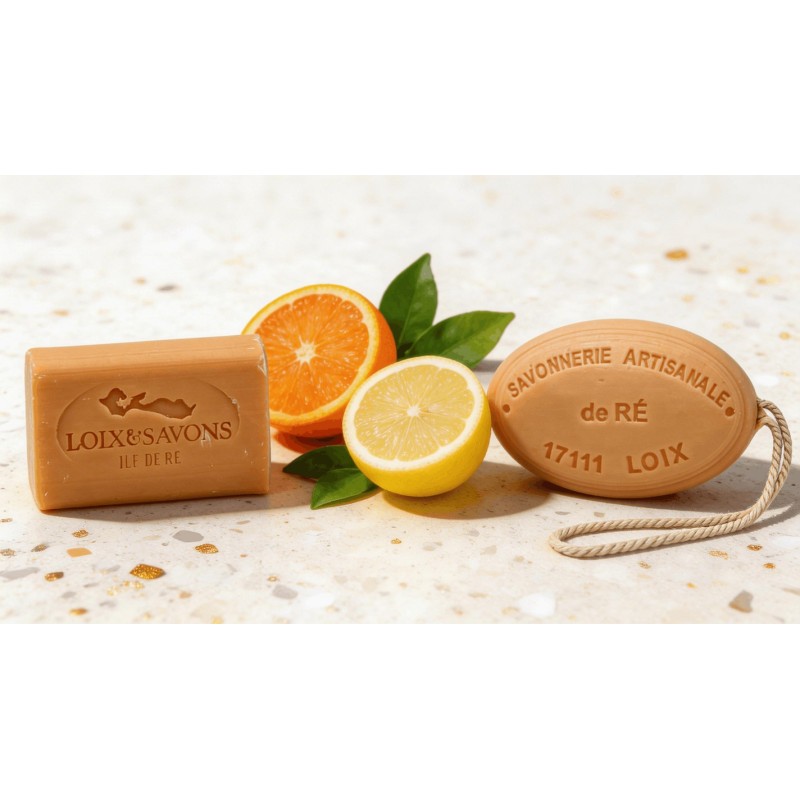 Savon artisanal surgras parfum agrumes | 100g & 200g | Île de Ré