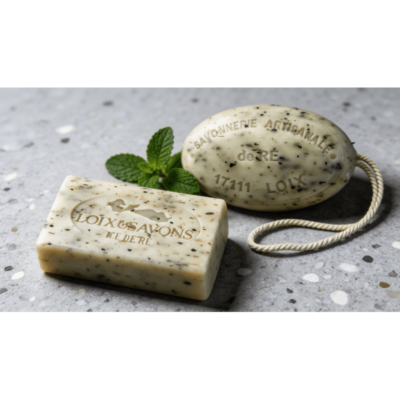 Savon menthe poivrée artisanal – Effet glacial | Île de Ré