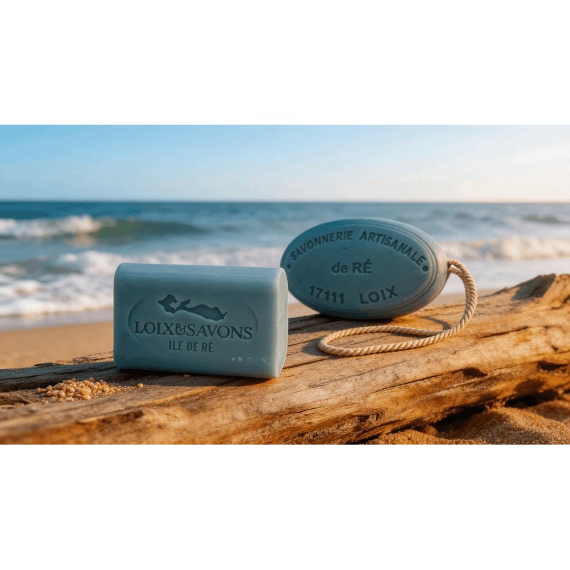 Savon artisanal surgras parfum océan 100g et 200g ficelle bord de mer Ile de Re