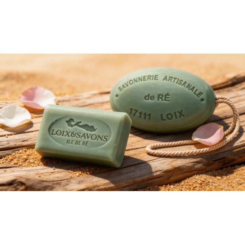 Savon artisanal surgras parfum Pur Desir 100g et 200g ficelle Loix Savons Ile de Re