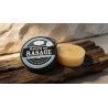 Savon de rasage galet rond lait d anesse boite metal noire bois flotte foncé ile de re
