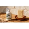 Pack savon liquide flacon pompe et savon solide lait d anesse bio bois flotte porte-savon terracotta