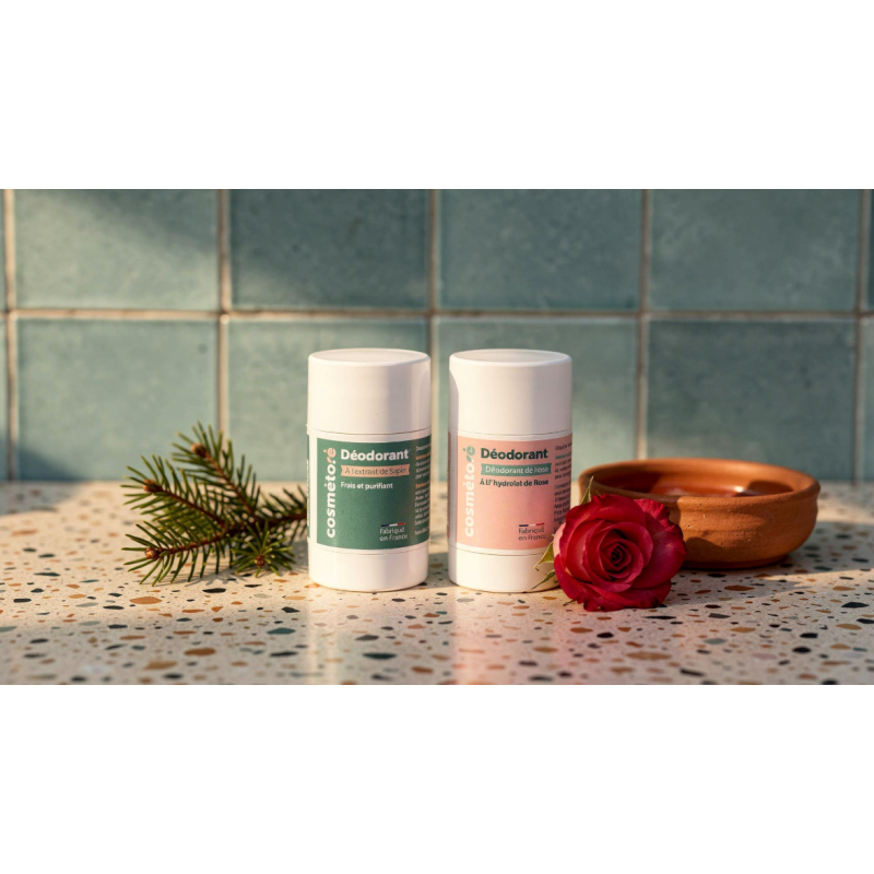 Deodorant solide naturel senteur sapin et rose cosmeto re
