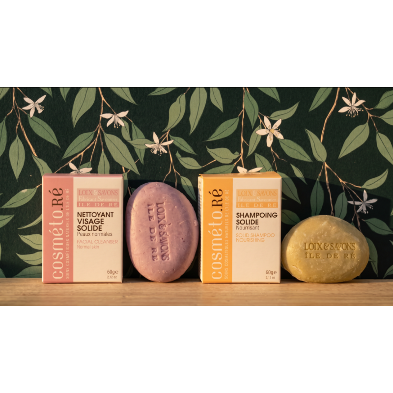 pack shampoing solide nourrissant et nettoyant visage solide galets graves loix savons