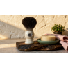 blaireau veritable poil de blaireau manche ivoire avec savon a barbe loix et savons ile de re