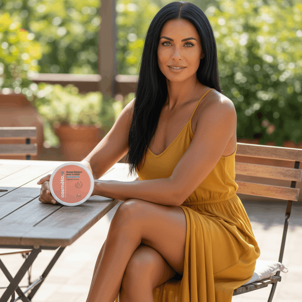 Jambes satinées et scintillantes après application du baume fondant