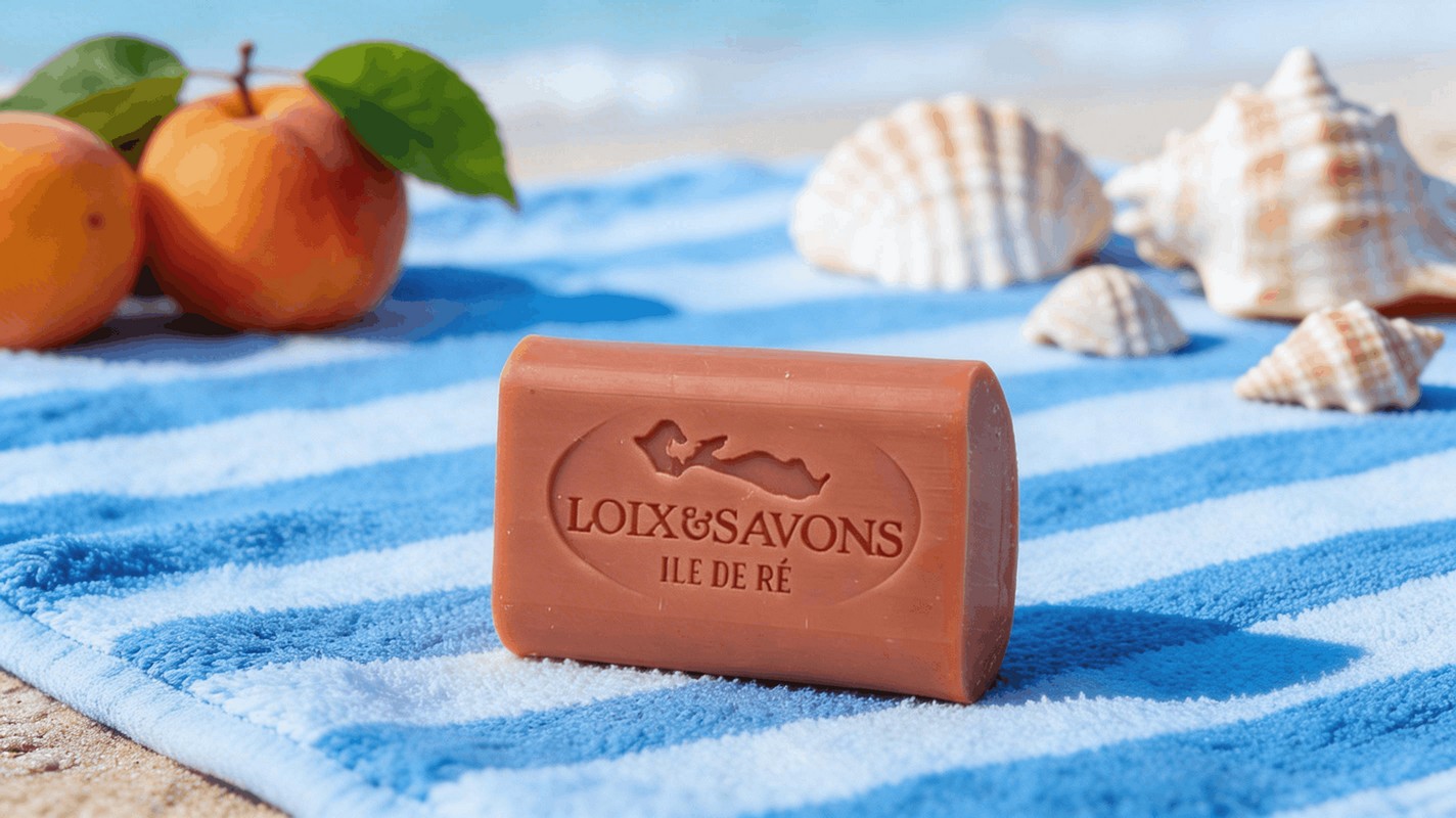 Savon abricot artisanal surgras ambiance plage été Île de Ré