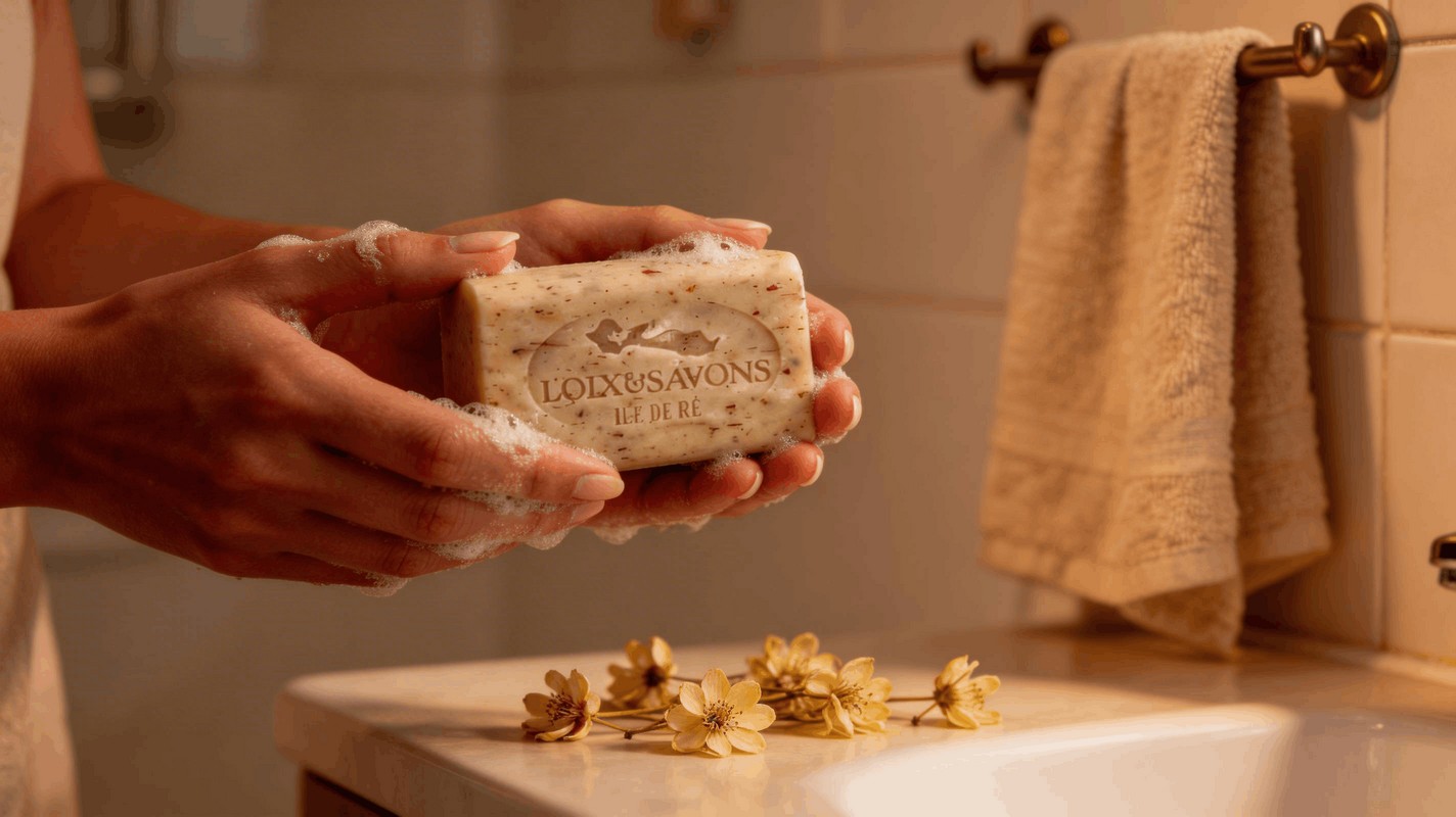 Savon tilleul surgras apaisant pour peaux sensibles et délicates Île de Ré