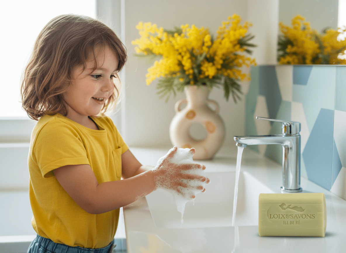 Mousse légère du savon artisanal mimosa