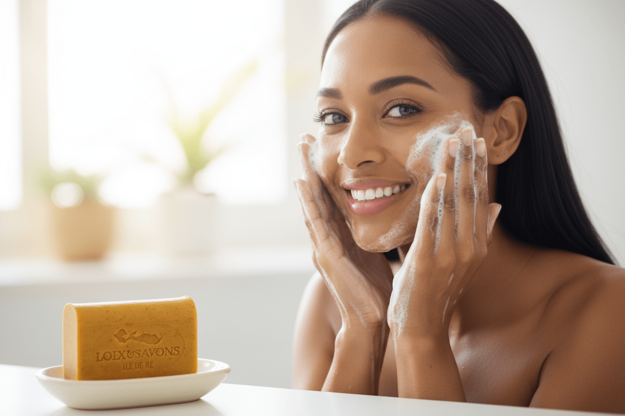 Savon anti-imperfections et apaisant fabriqué sur l'Île de Ré