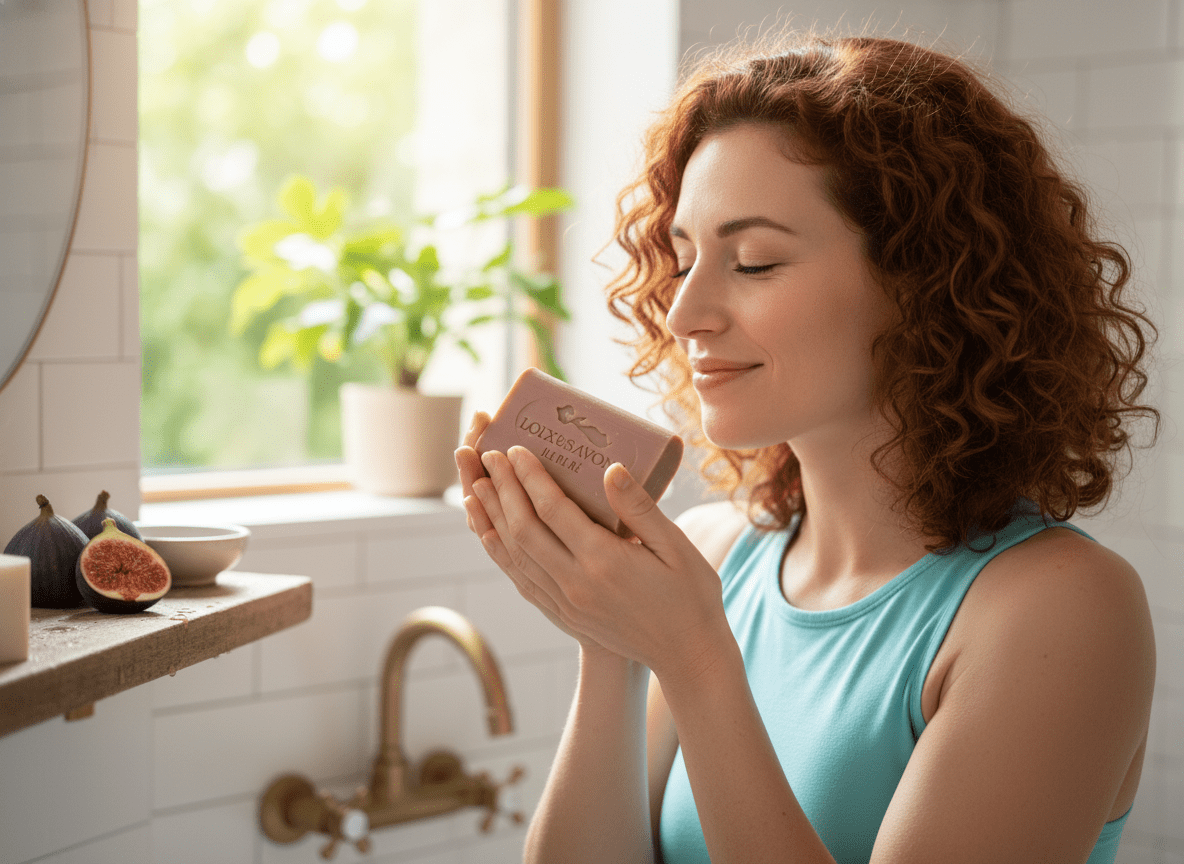 Savon artisanal surgras au parfum ensoleillé de figue
