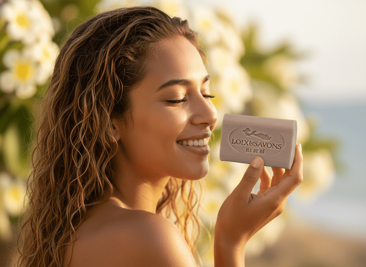 Idée cadeau souvenir de vacances : savon parfum monoï