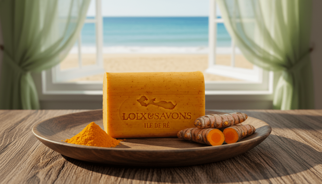 Savon artisanal surgras au curcuma pour l'éclat du teint