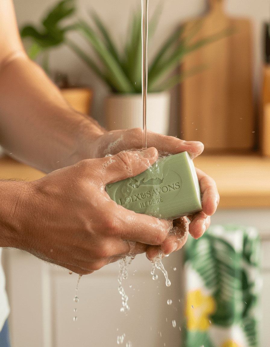 Mousse onctueuse et hydratante du savon artisanal aloe vera