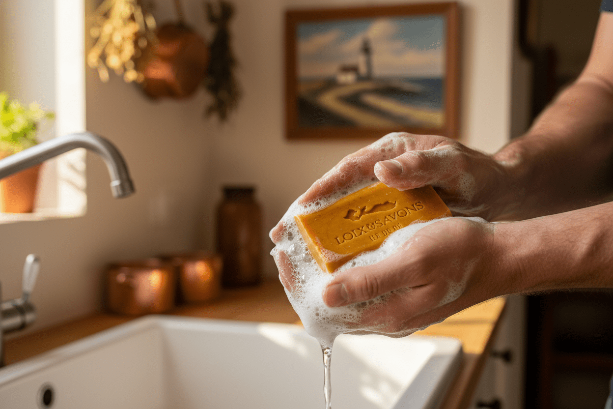 Savon anti-imperfections et apaisant fabriqué sur l'Île de Ré