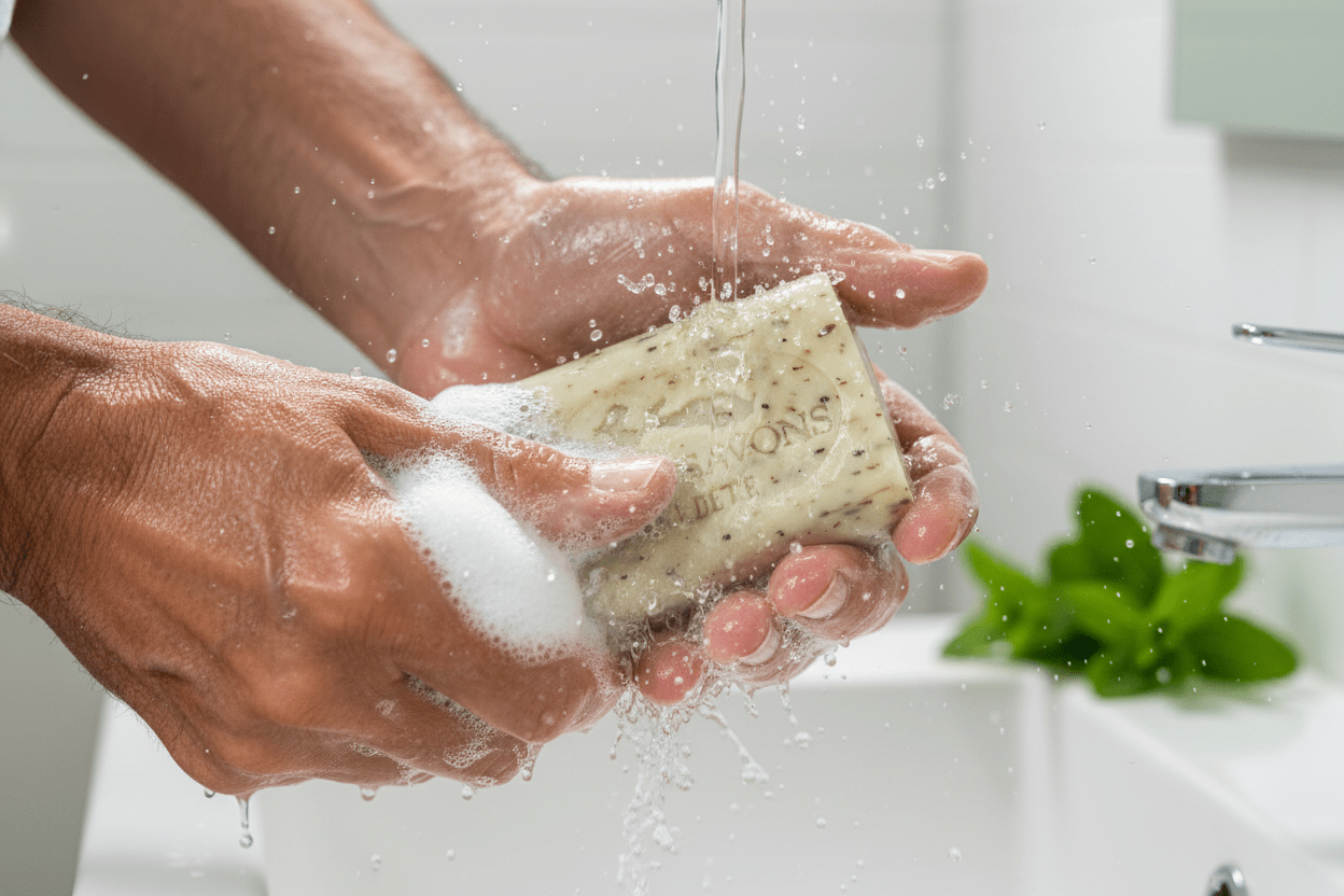 Mousse fraîche du savon menthe poivrée