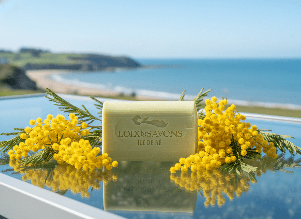 Savon artisanal surgras au parfum fleuri de Mimosa