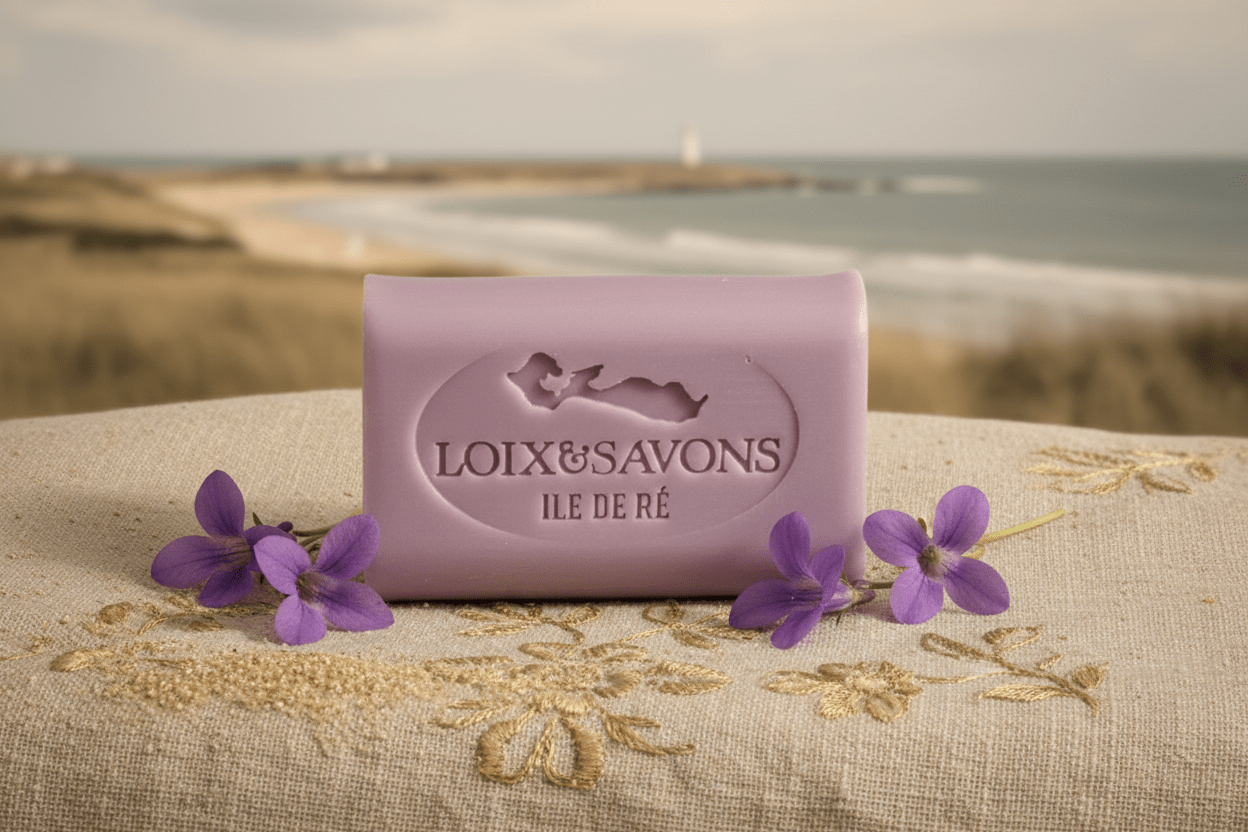 Savon artisanal surgras au parfum poudré de Violette