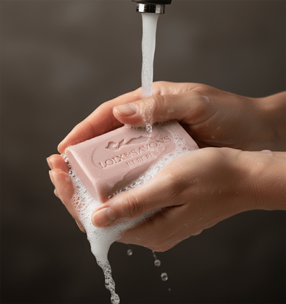 Mousse riche du savon artisanal surgras fleur d'orchidée