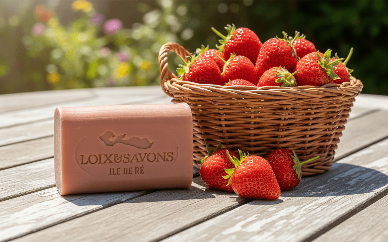 Savon artisanal surgras 100g au parfum de fraise