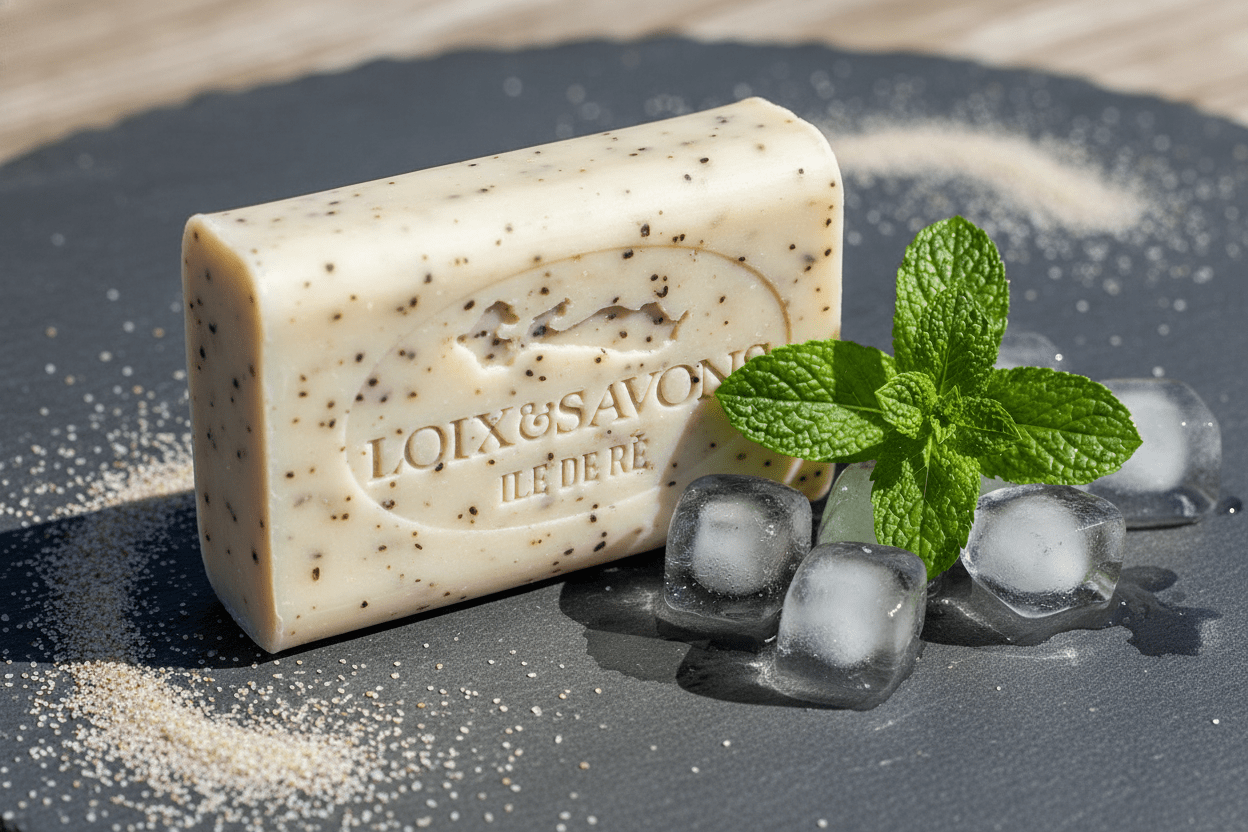 Savon artisanal surgras à la menthe poivrée rafraîchissant