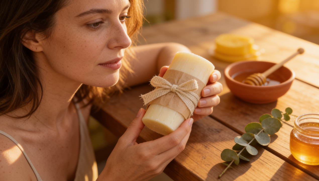 buchette de savon au lait de chevre presentee comme une idee cadeau