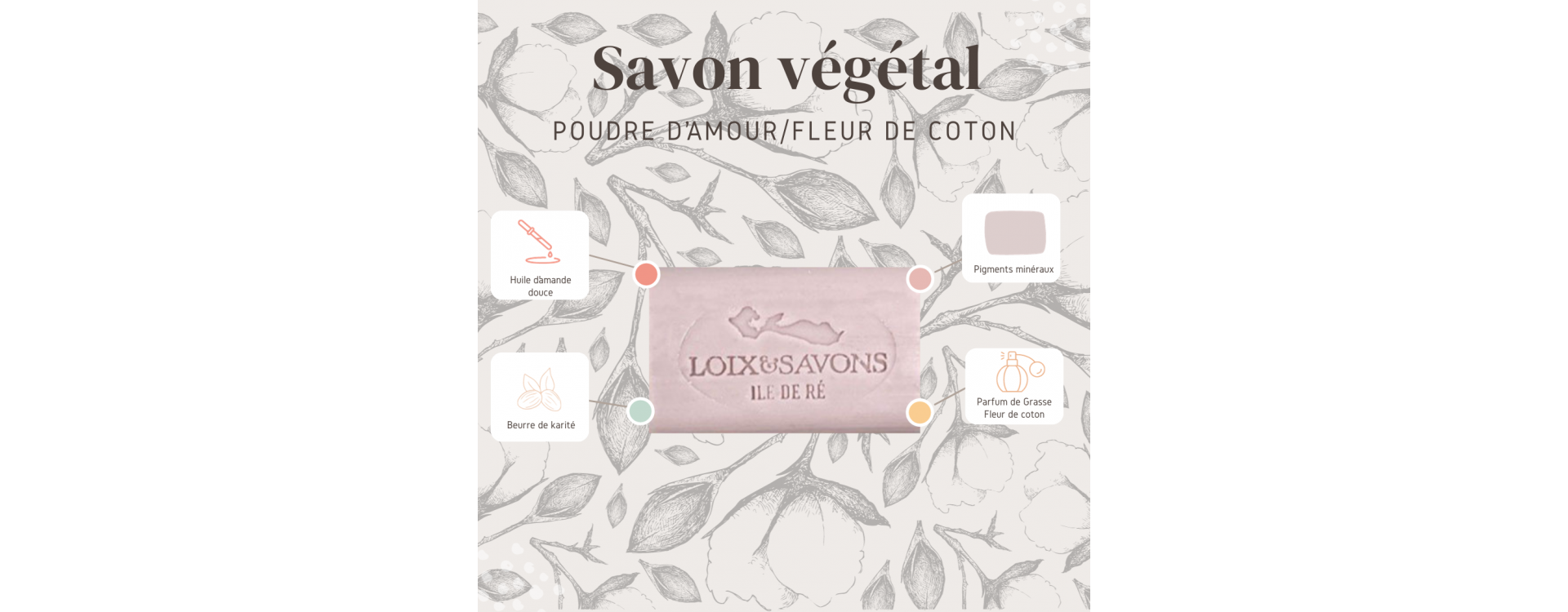 Savon naturel et artisanal Fleur de Coton